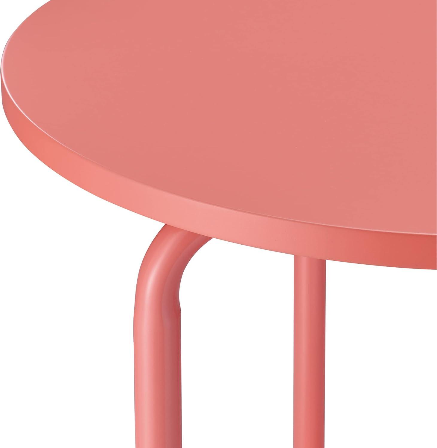 OSP Home Furnishings Elgin Metal Accent Table in Coral Pink