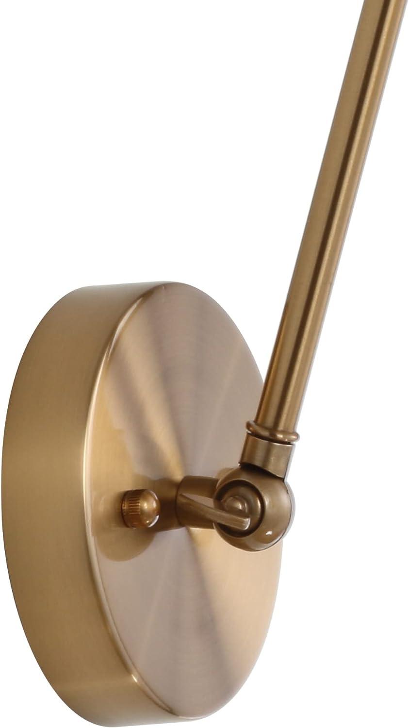 Rover 7" Adjustable Classic Glam Arm Metal LED Wall Sconce, Brass Gold (Set of 2)