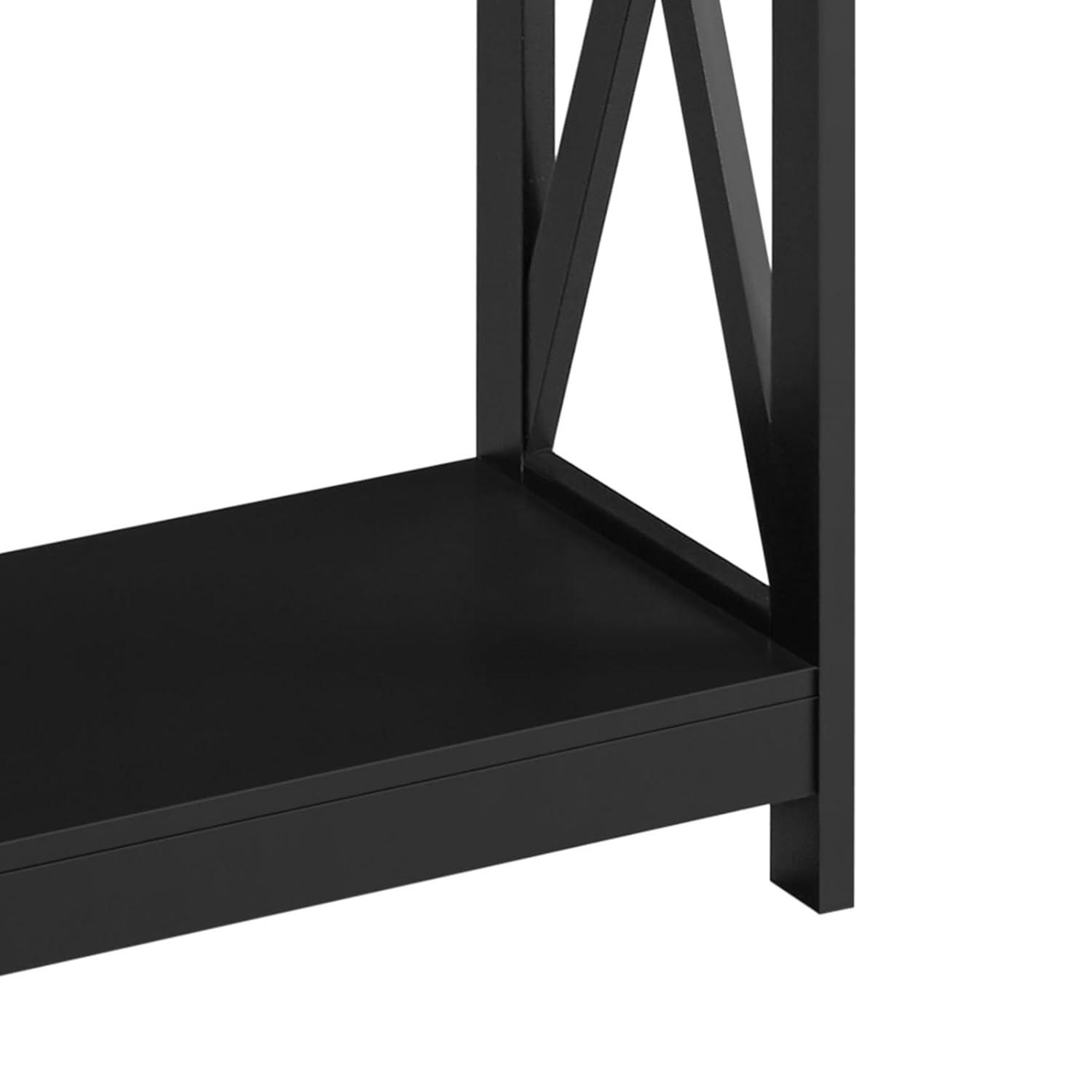 Yaheetech Wooden Console Table Entryway Table with Power Outlet, Black