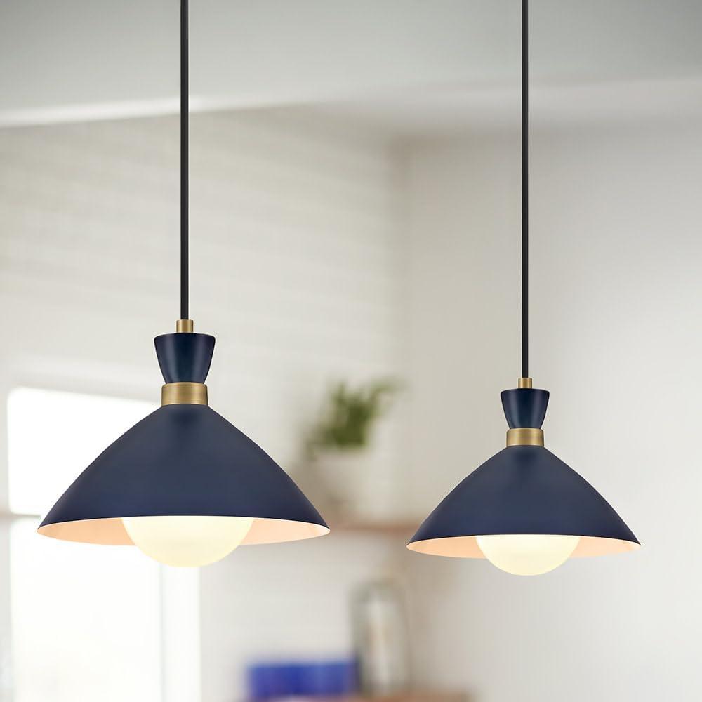 Lark Simon 1 - Light Pendant in  Matte Navy/Heritage Brass