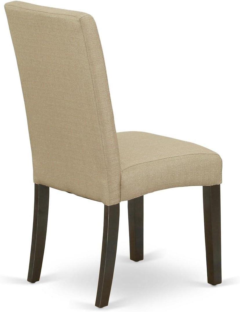 East West Furniture Driscol 39" Fabric Dining Chairs in Cappuccino (Set of 2)