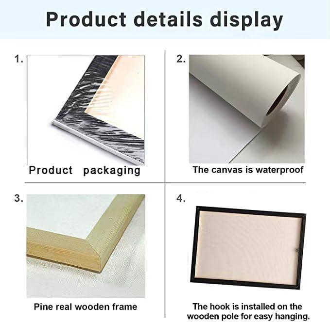 The Ten Commandments Decor Wall Art 10 Commandments Bible Verse Christian Religion Scripture Pictures Wall Decor Canvas Painting Prints Artwork Framed for Church Bedroom Bathroom Kitchen 12"x16"