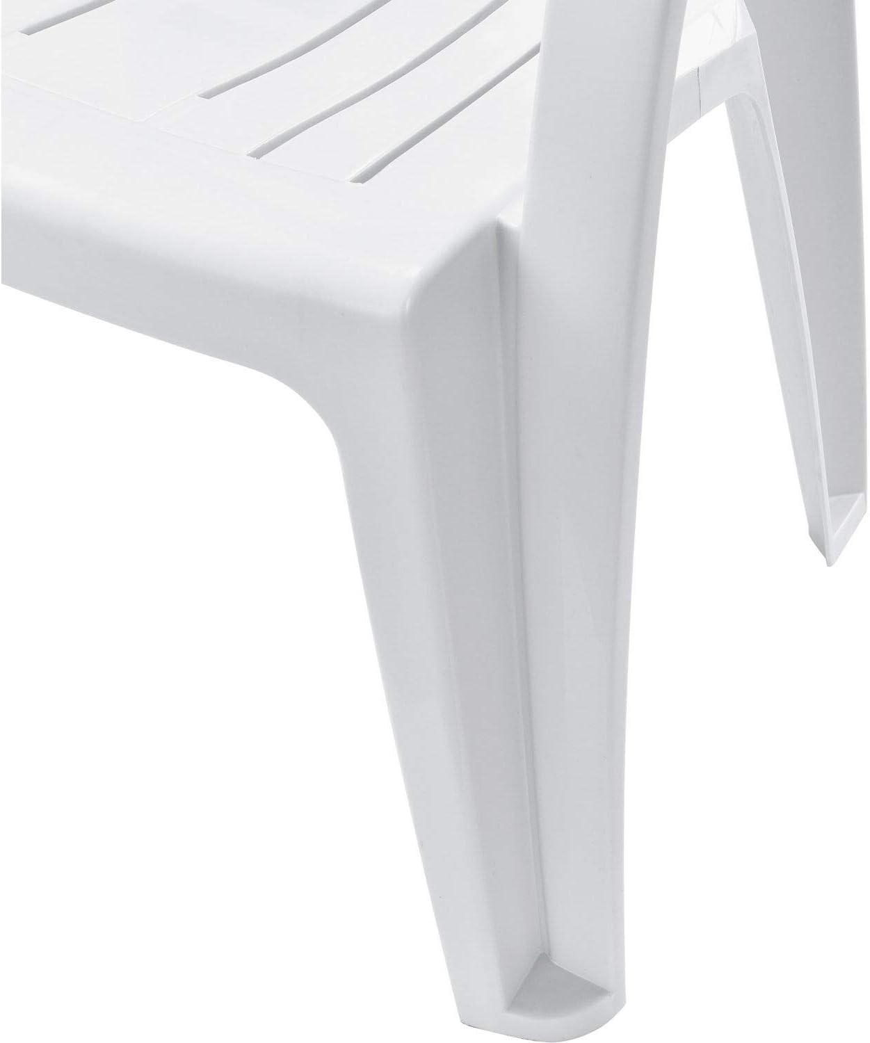 White Resin Stackable Outdoor Fan Back Chair