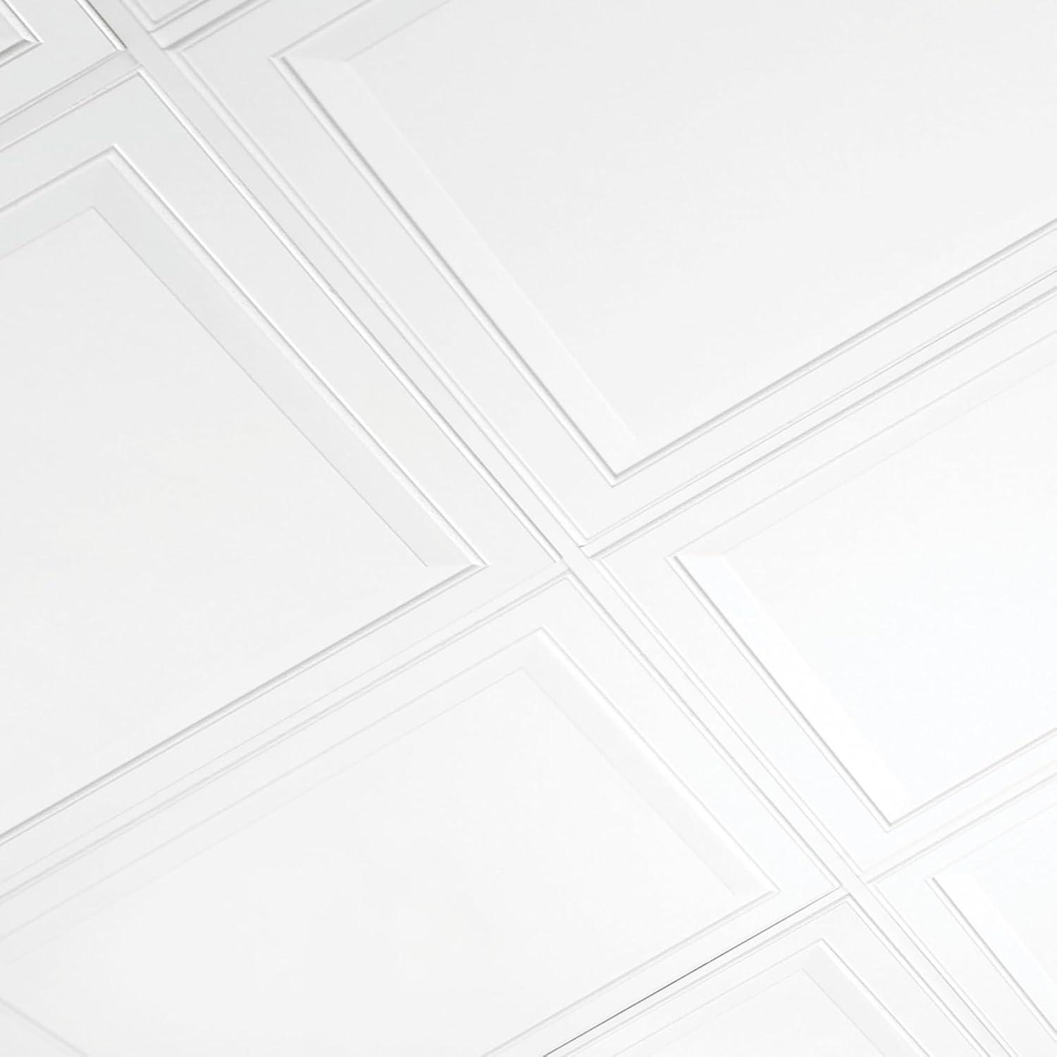 Armstrong 2x2 LEDGES Acoustic Ceiling Tiles for Suspended Ceiling Grids, 6-tiles per pack, White