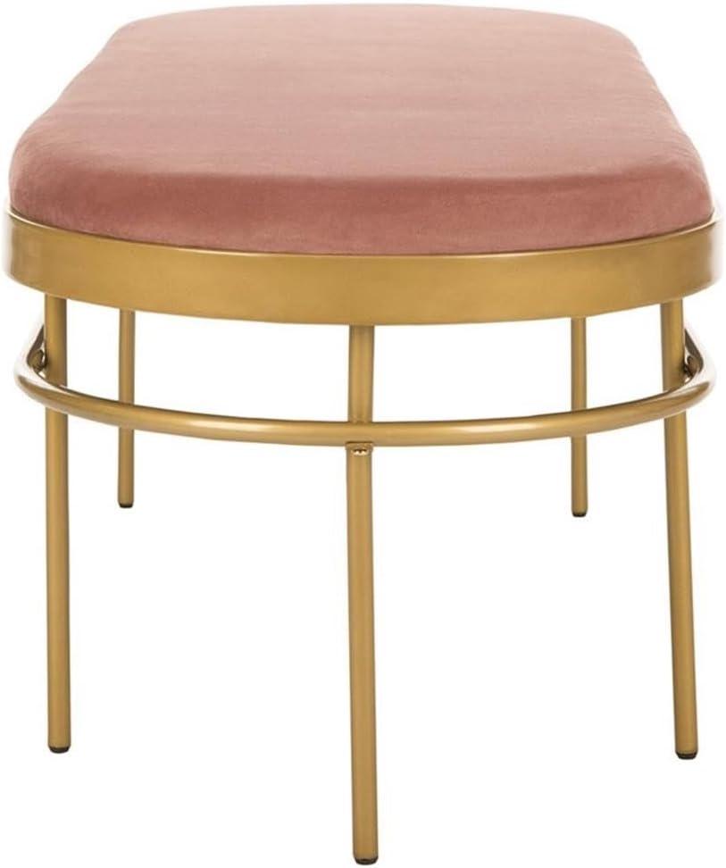 Sylva Oval Bench - BCH6202 - Dusty Rose/Gold - Safavieh