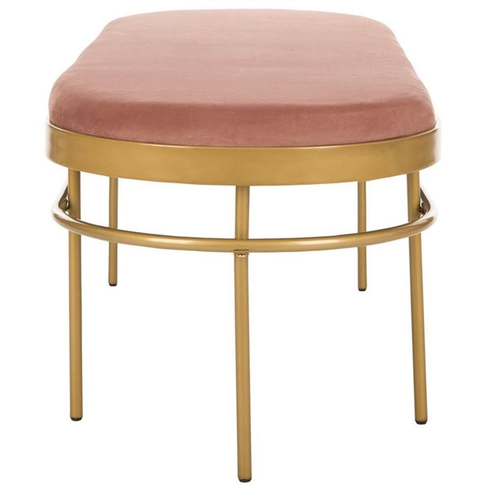 Sylva Oval Bench - BCH6202 - Dusty Rose/Gold - Safavieh
