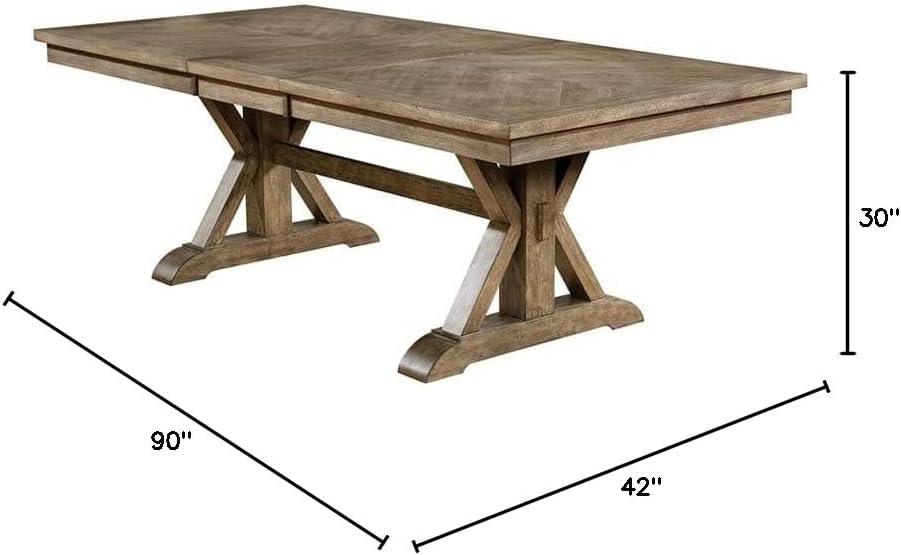 Furniture of America Kora Rustic Wood Extendable Dining Table in Rustic Brown