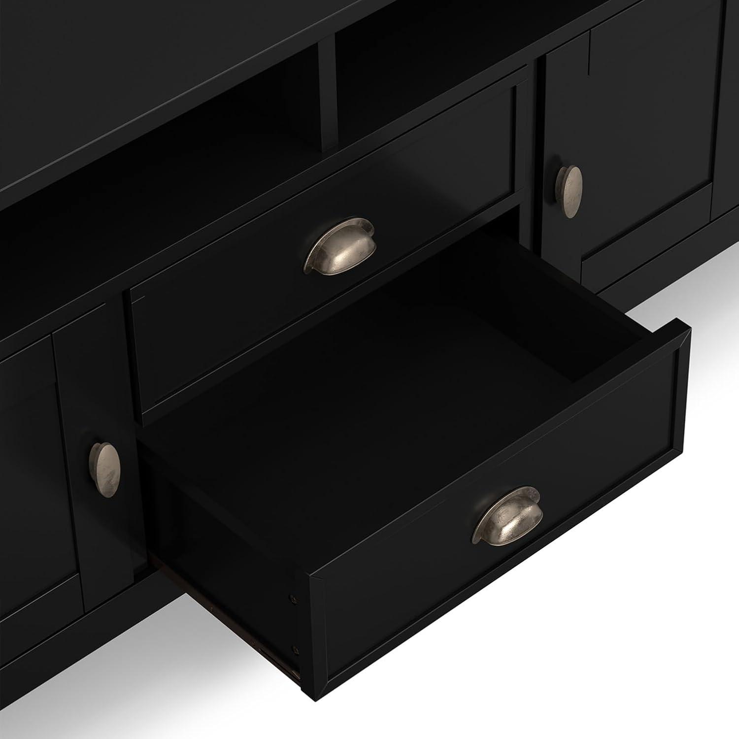 Simpli Home Redmond 72"W Solid Wood TV Stand for TVs up to 80" with Storage Cabinets