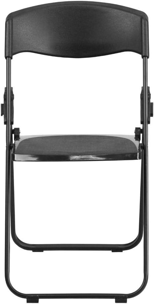 Set of 2 Contemporary Black Metal Armless Reception Chairs