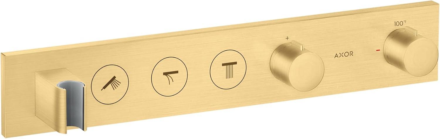 Brushed Gold Optic Thermostatic Shower Valve Trim with Diverter