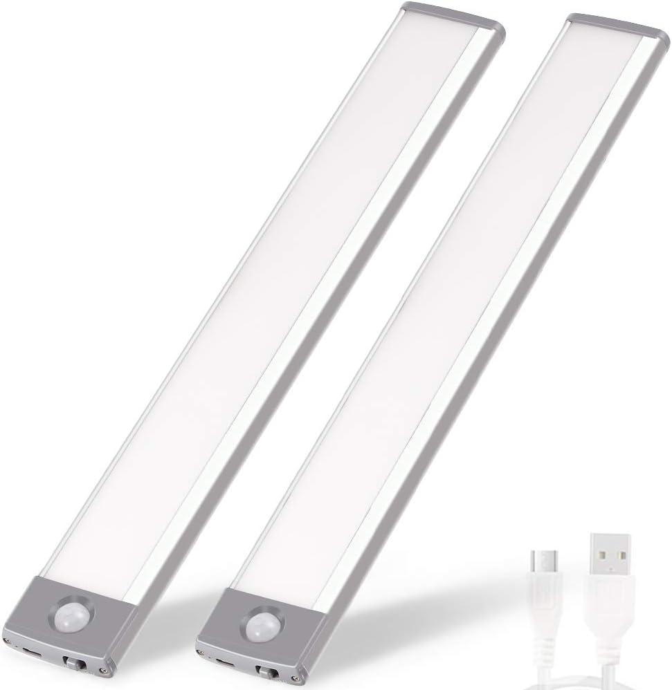 54-LED motion Sensor Closet light,Magnetic Wireless Rechargeable Cabinet Lights（2Pack)