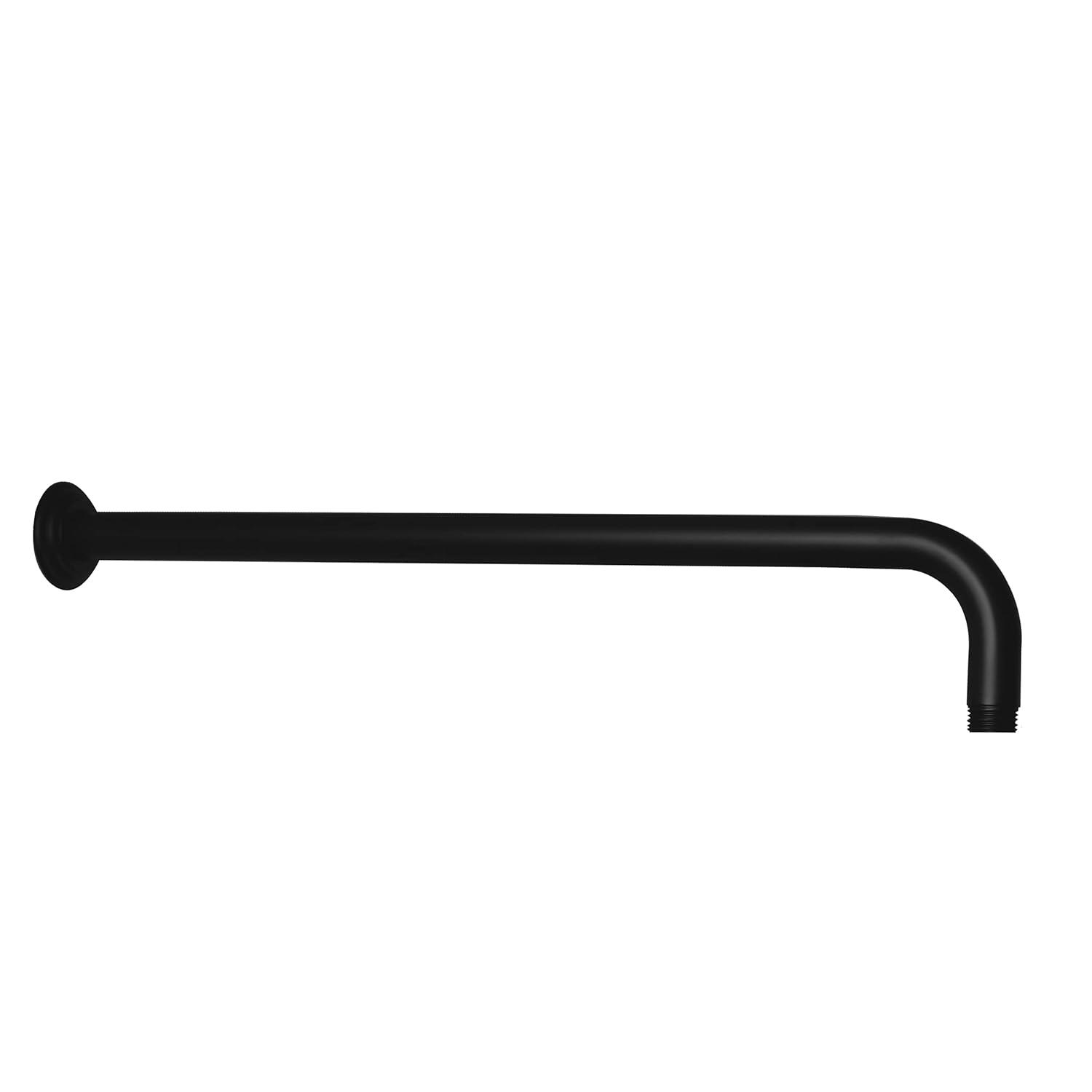 Westbrass COSHR1203-62 12" Round Thin Rainfall Shower Head with 1/2" IPS x 19" IPS Wall Mount 90-Degree Arm and Flange