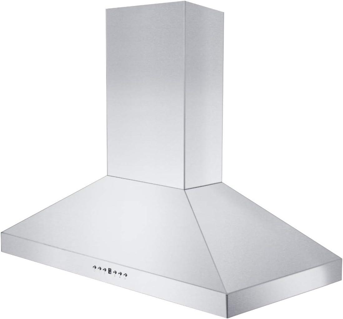 36" KL3 400 CFM Convertible Wall Mount Range Hood in Brushed Stainless Steel