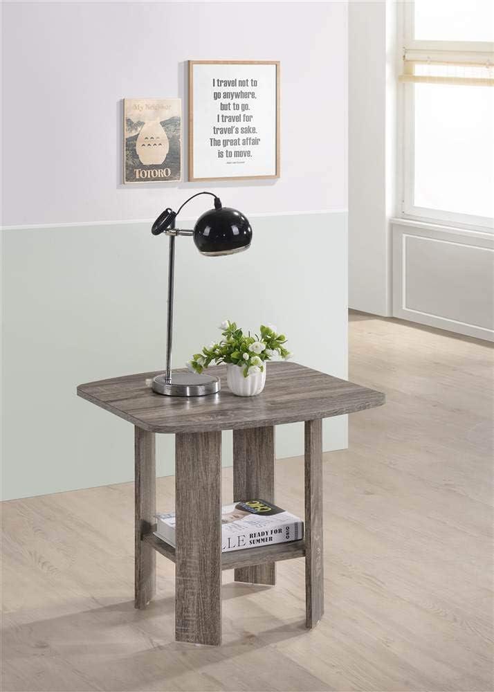 Progressive Furniture Chip Engineered Wood End Table in Darker Taupe Gray