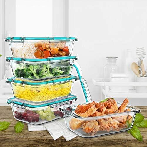 Clear Borosilicate Glass 5-Pack Meal Prep Container Set