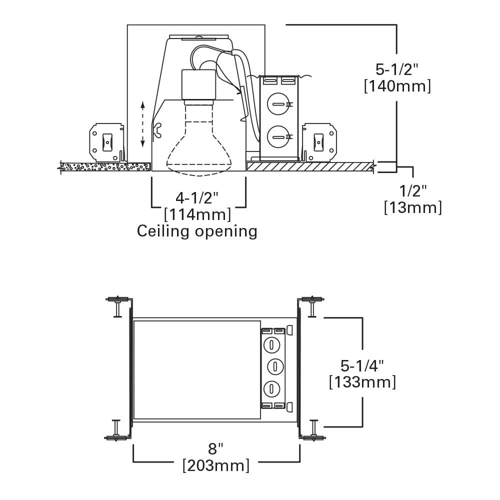 Halo E4ICATSB Recessed Housing, 4 in Dia Recessed Can, Aluminum
