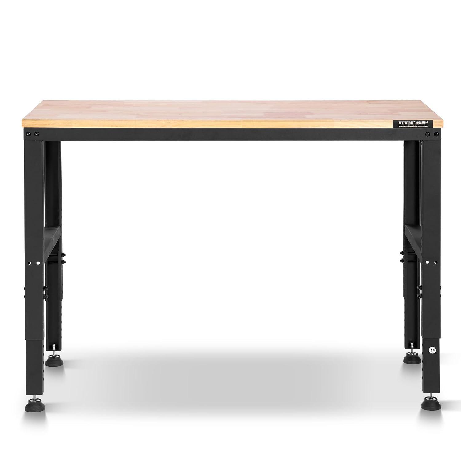 VEVOR 48'' W Wood Top Height-Adjustable Workbench