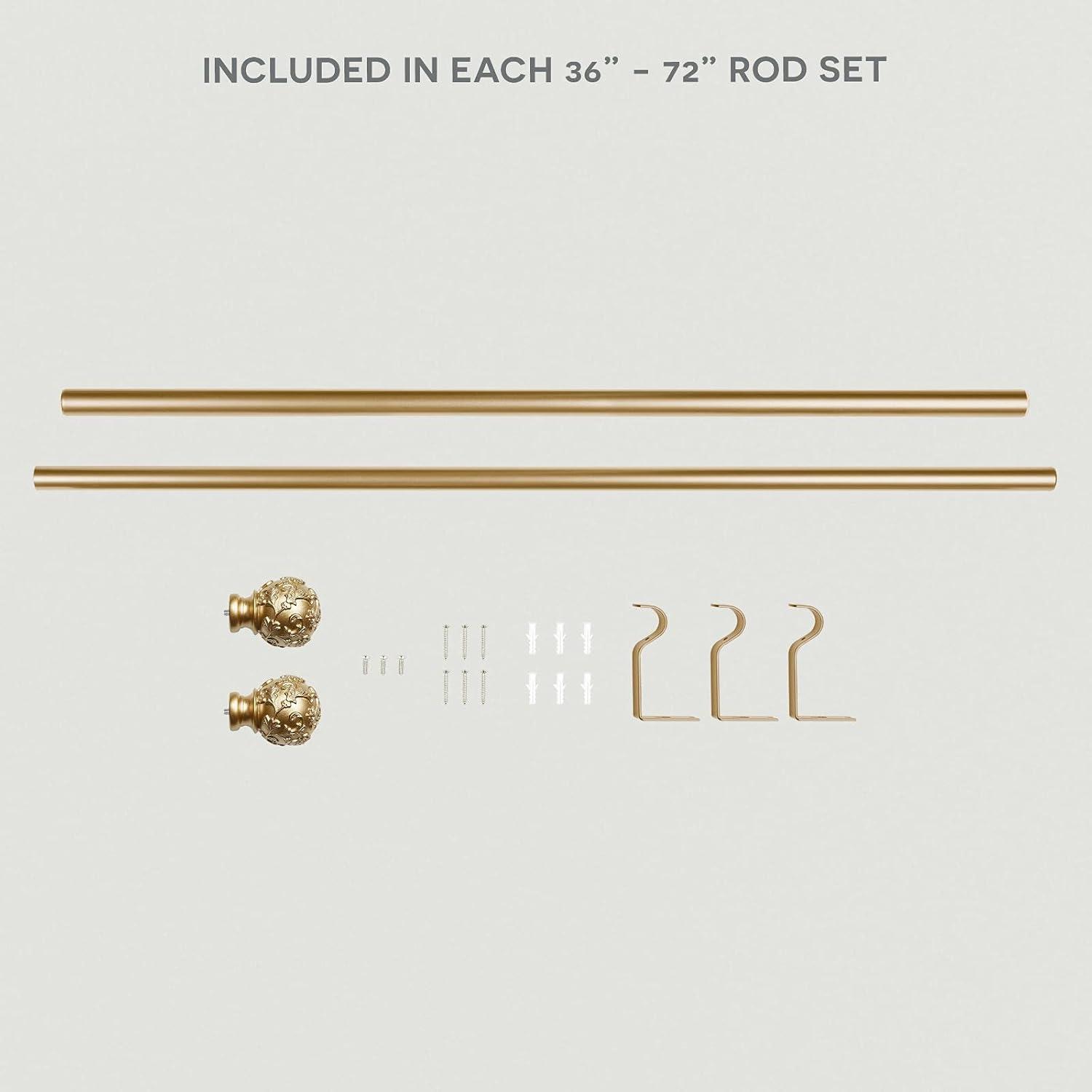 Jewett Exclusive Home Vine 1" Curtain Rod and Coordinating Finial Set, Adjustable