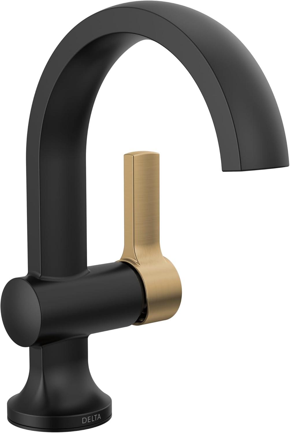 Albion Matte Black and Bronze Single Handle Bathroom Faucet