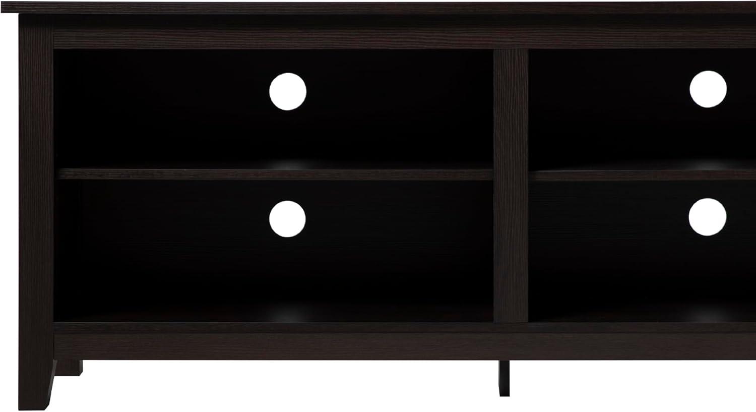 Espresso 58'' Freestanding MDF TV Stand with Adjustable Shelves