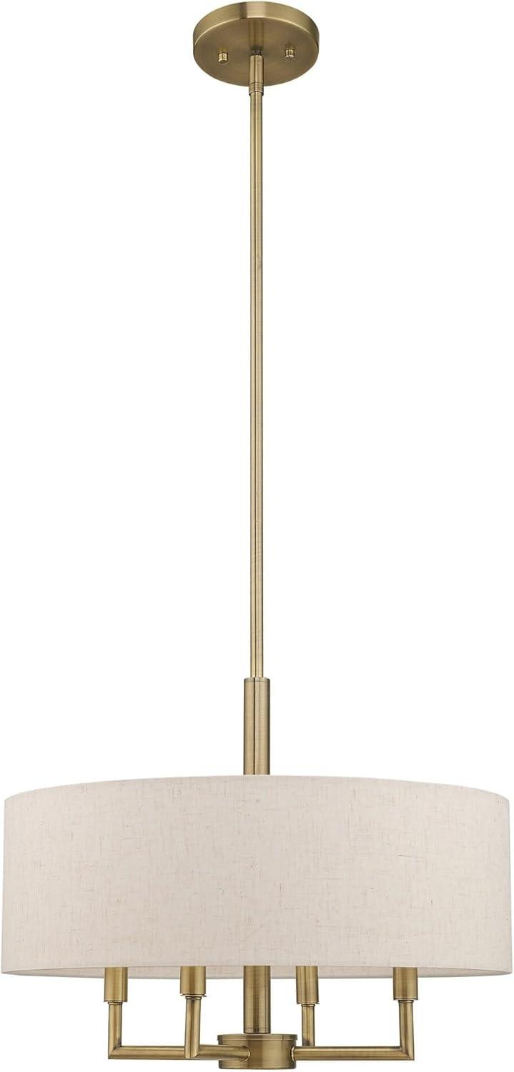 Livex Lighting Meridian 4 - Light Chandelier in  Antique Brass