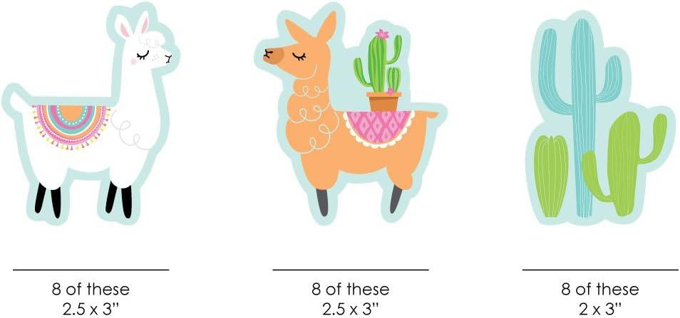 Big Dot of Happiness Whole Llama Fun - DIY Shaped Llama Fiesta Baby Shower or Birthday Party Cut-Outs - 24 Count