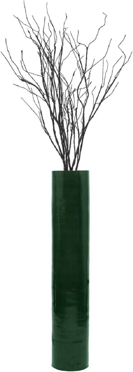 Uniquewise 30-inch-tall Decorative Contemporary Bamboo Display Floor Vase - Cylinder Shape - Stylish Home Decor Accent - Green - Modern Tall Vase