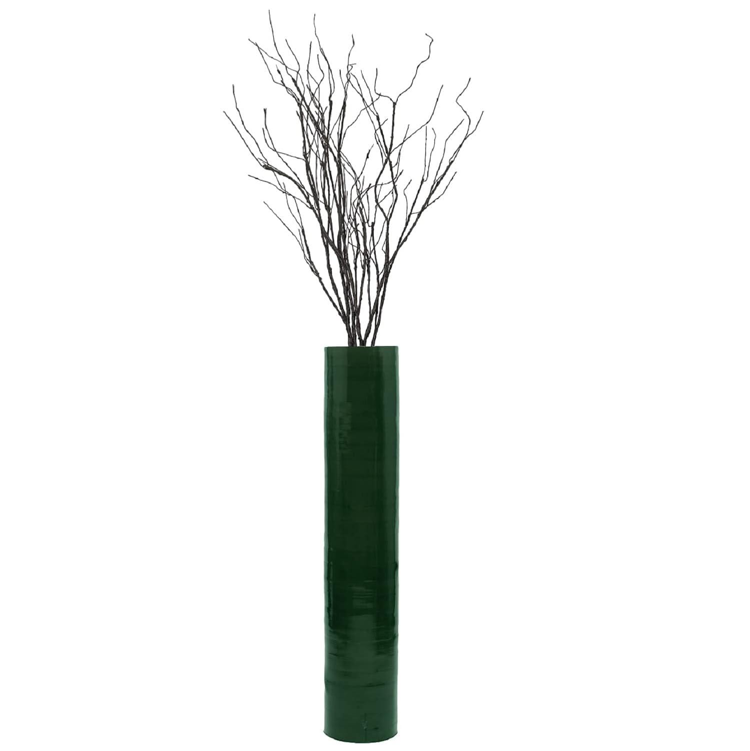 Uniquewise 30-inch-tall Decorative Contemporary Bamboo Display Floor Vase - Cylinder Shape - Stylish Home Decor Accent - Green - Modern Tall Vase