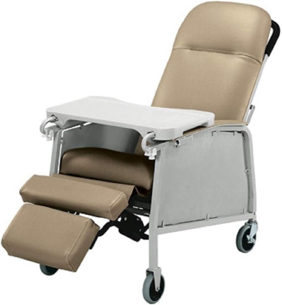 Warm Taupe Ergonomic Three Position Recliner with Activity Table