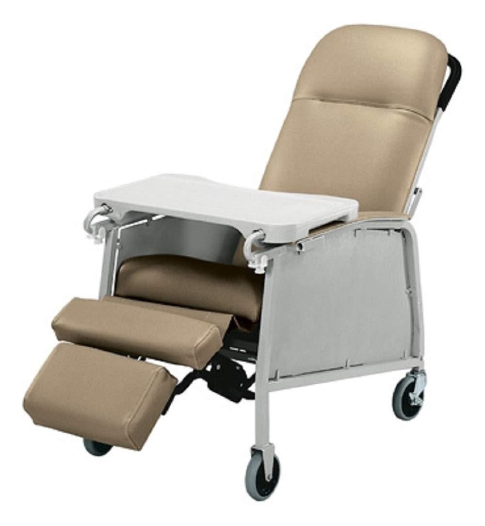 Lumex 3-Position Medical Recliner, Reclining Geri Chair with Wheels, Warm Taupe