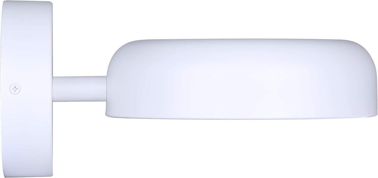 ZARIA 8 in. 1-Light White Integrated LED Wall-Light with White Metal Shade