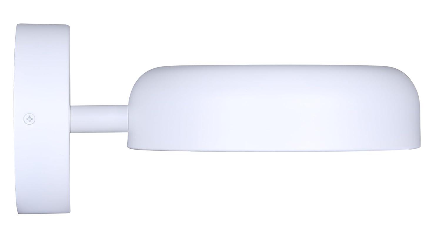 ZARIA 8 in. 1-Light White Integrated LED Wall-Light with White Metal Shade