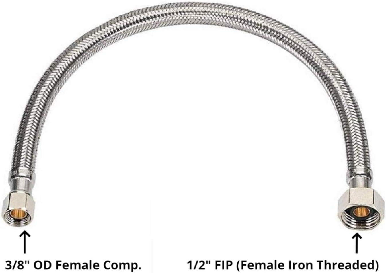 24-Inch Stainless Steel Braided Faucet Supply Line Connector