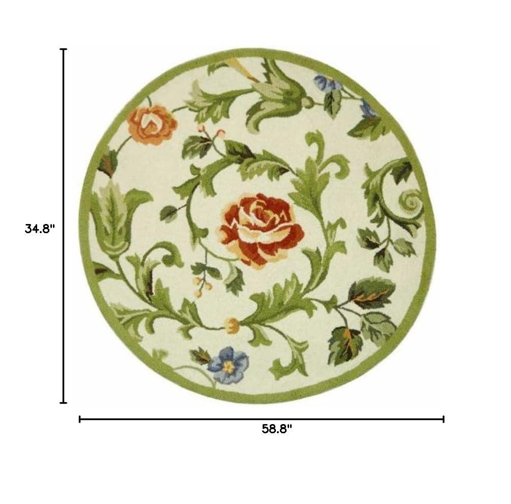 SAFAVIEH Chelsea Georgiana Floral Wool Area Rug, Ivory, 2'9" x 4'9"