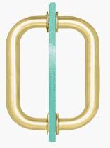 8" Satin Brass Tubular Back-to-Back Pull Handle