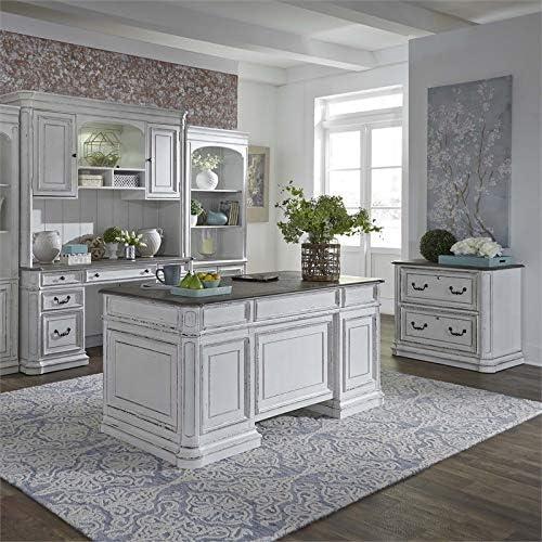 Magnolia Manor White Adjustable Traditional Bunching Bookcase