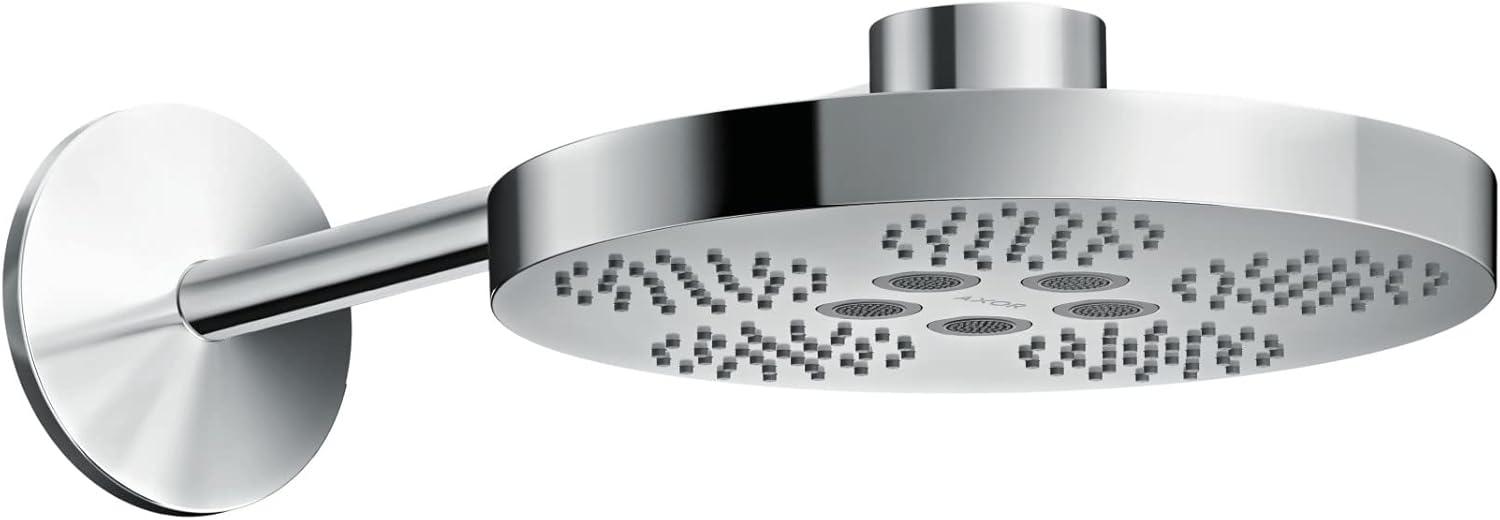 Chrome 11-Inch Modern Wall-Mounted Rain Shower Head