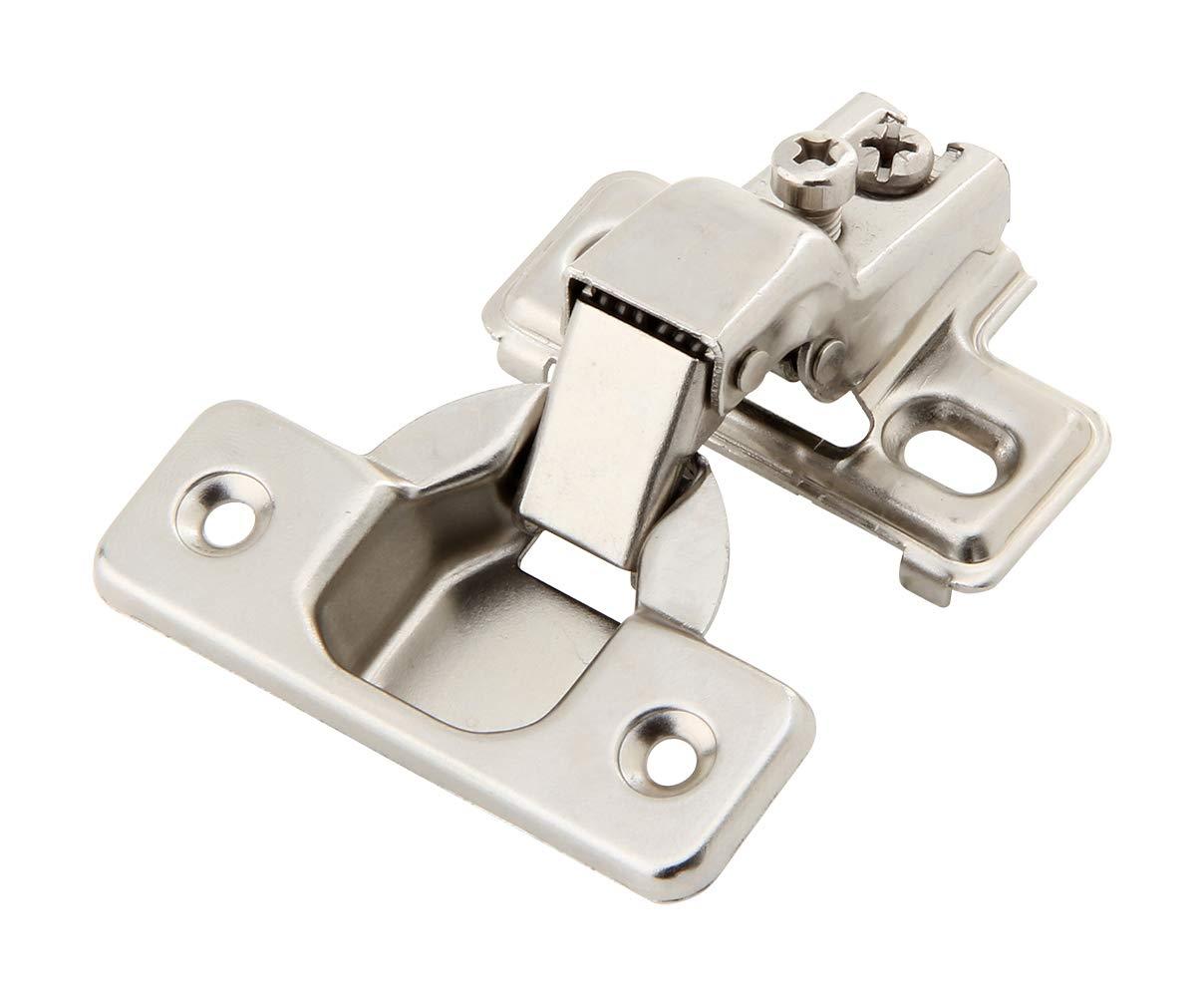 Steel Nickel Plated Self Closing Compact Cabinet Hinges, 10 Pack