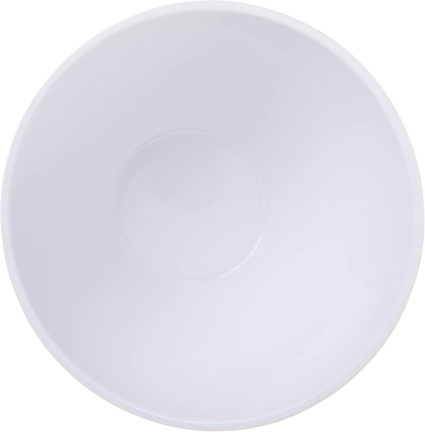 White Round Melamine Slanted Serving Bowl, 8"