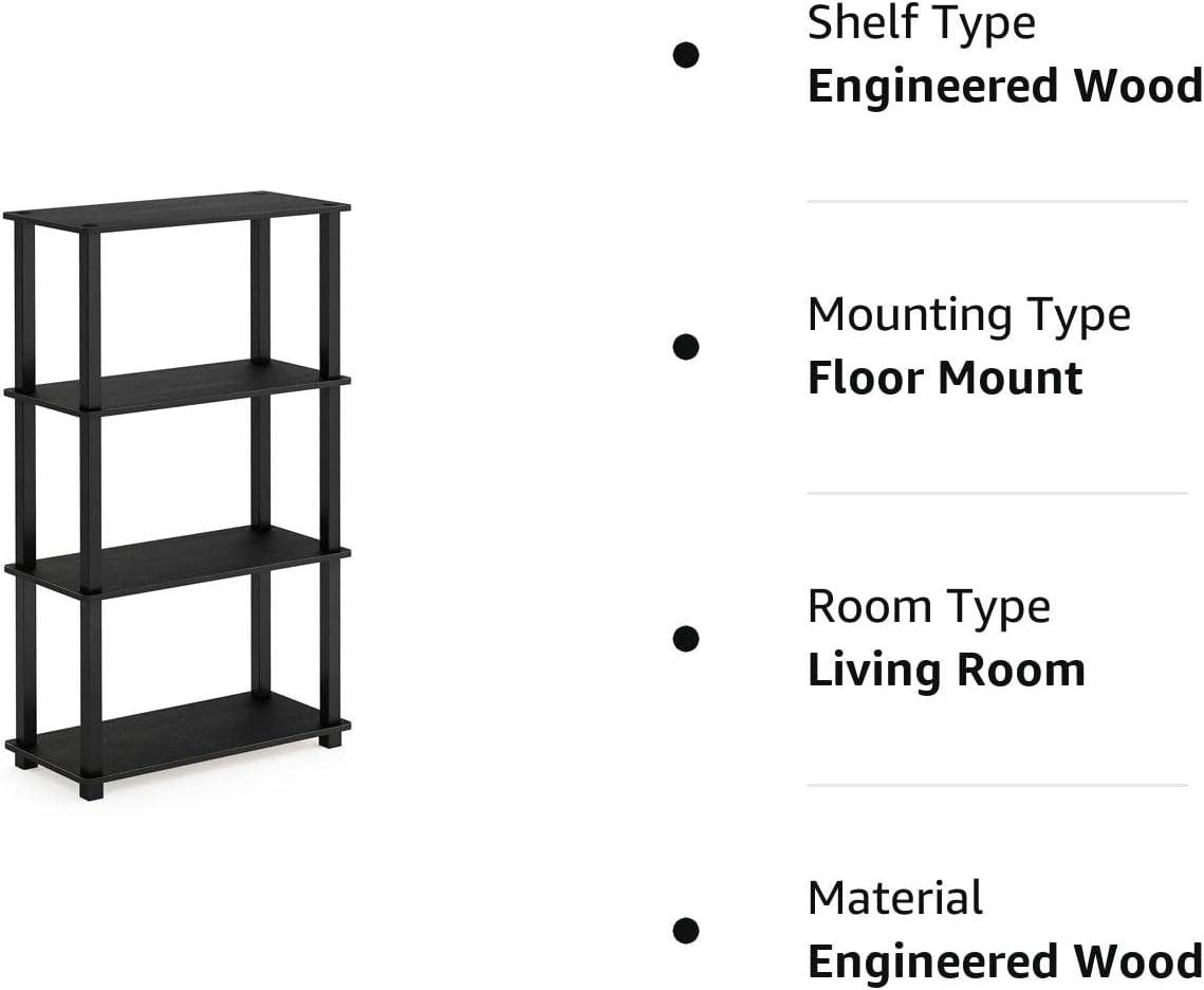 Americano Black 4-Tier Multipurpose Wooden Shelf Display