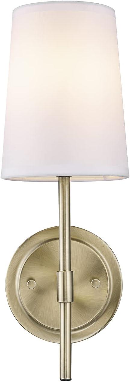 Clarissa Matte Brass Vintage Lantern Wall Sconce with White Shade