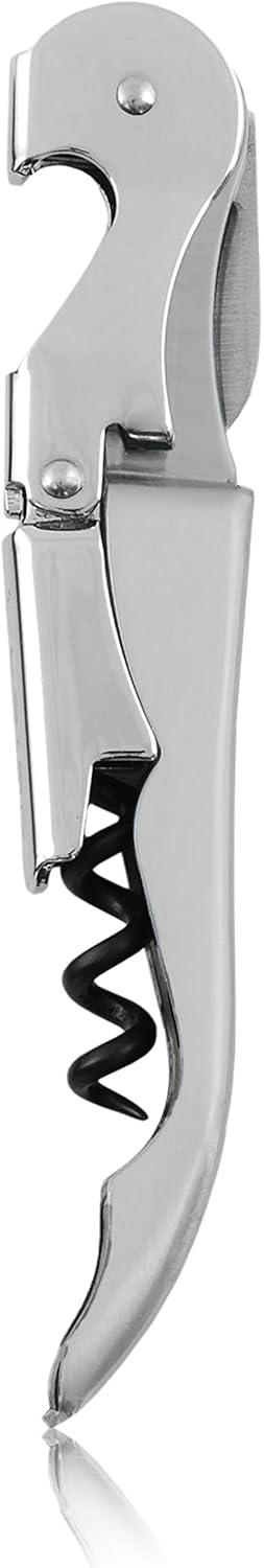 True TrueTap Double Hinged Waiter’s Corkscrew, Stainless Steel Wine Key Bottle Opener with Foil Cutter