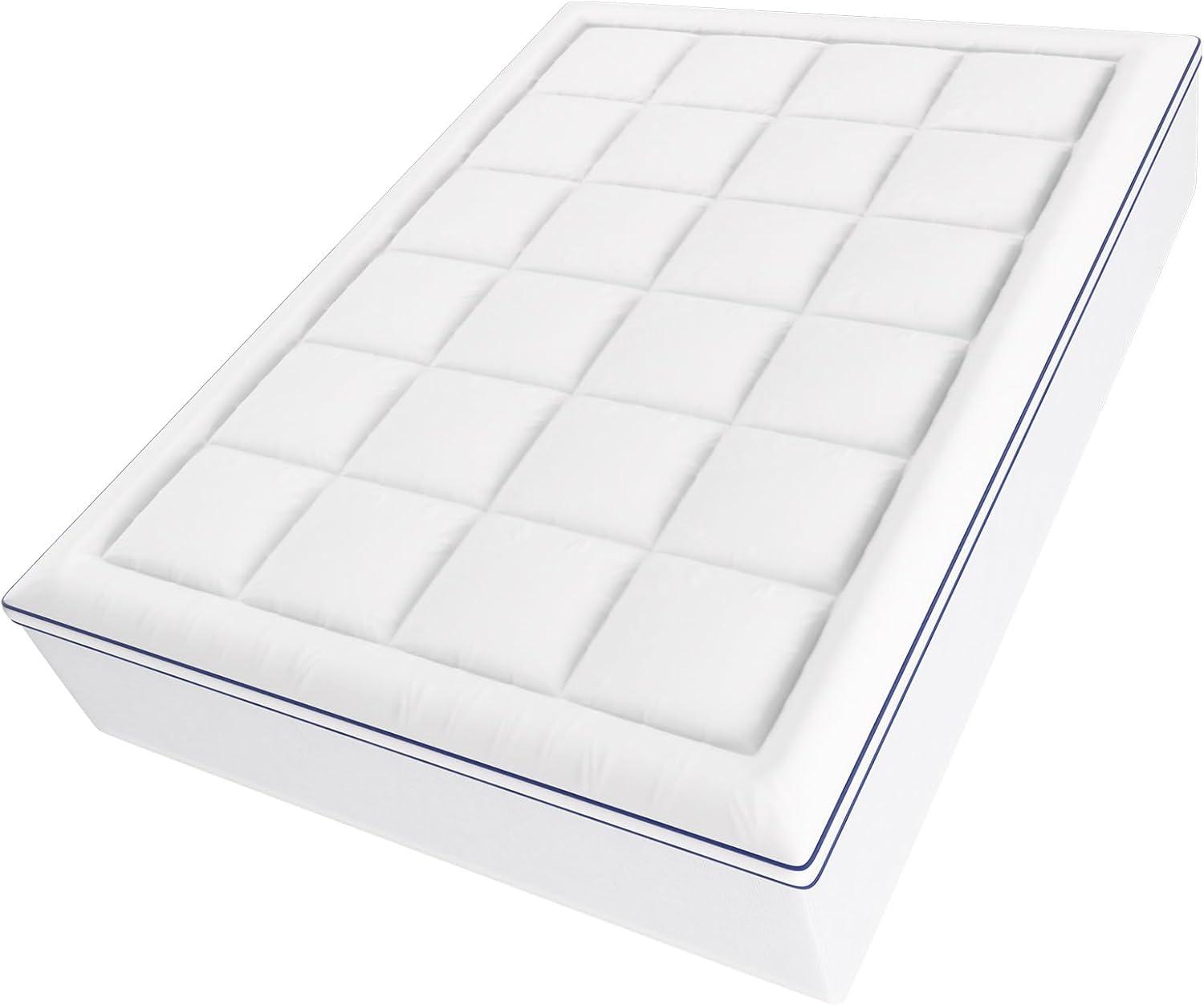 VEVOR Mattress Topper Premium Memory Foam Fiber Fill 4 in Thickness