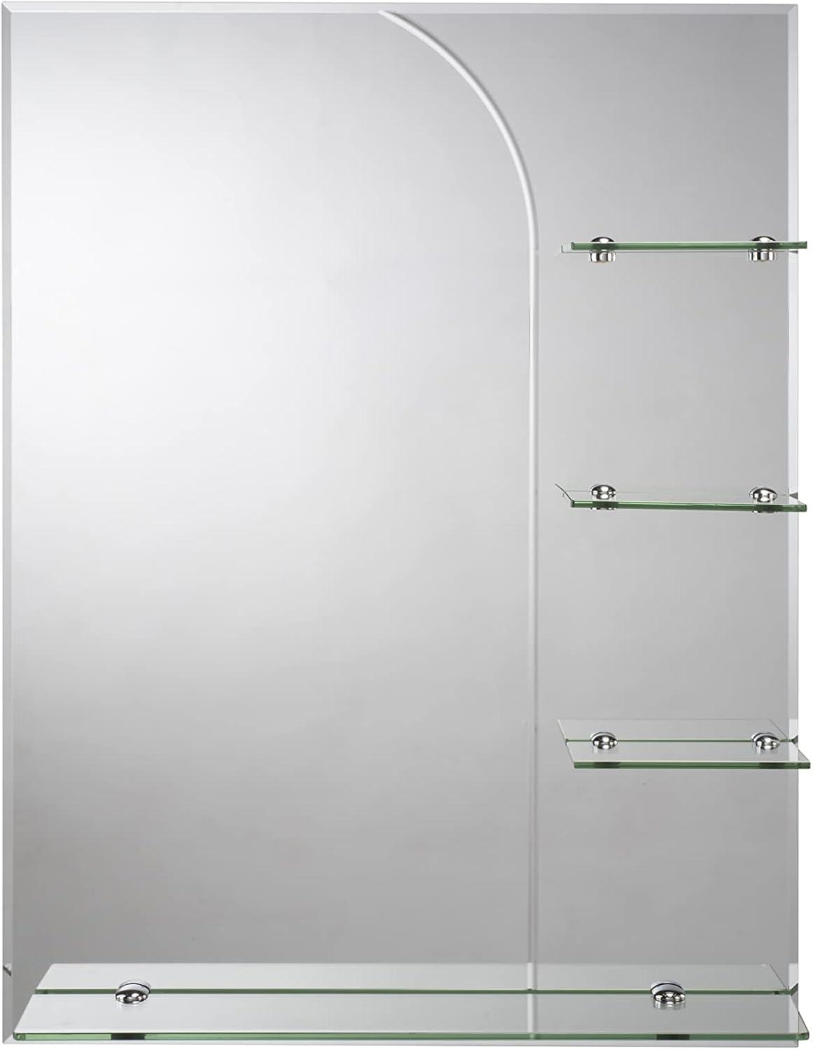 Croydex Fairfield Easy Install, Arch Bathroom Mirror with Single Shelf