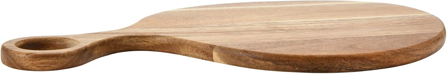 Modern Boho Round Acacia Wood Cutting Board with Handle - Chopping, Cheese Board, Charcuterie Tray - Natural Kitchen Decor