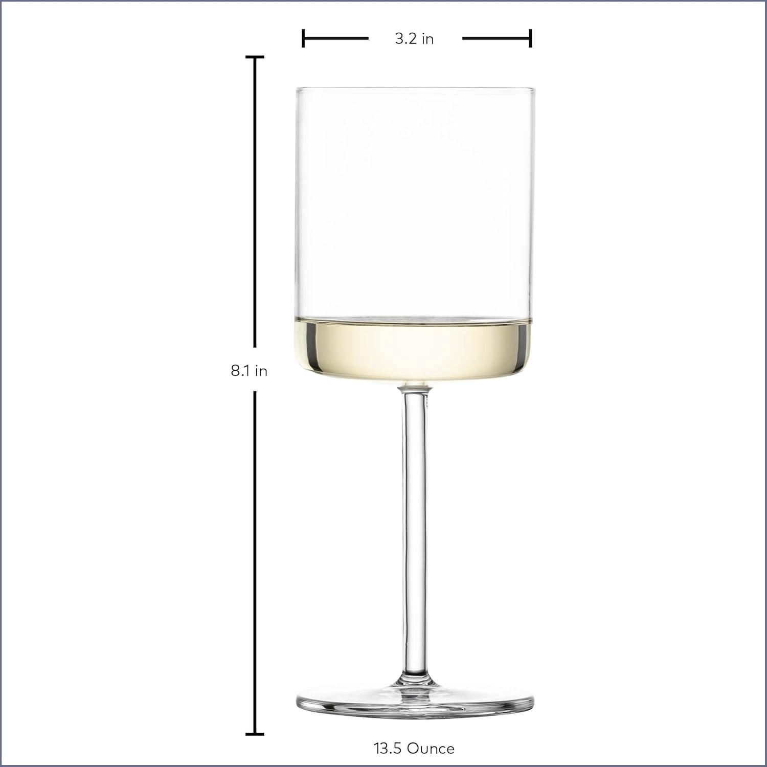 Modo 13.5 oz. Crystal White Wine Glass (Set of 4)