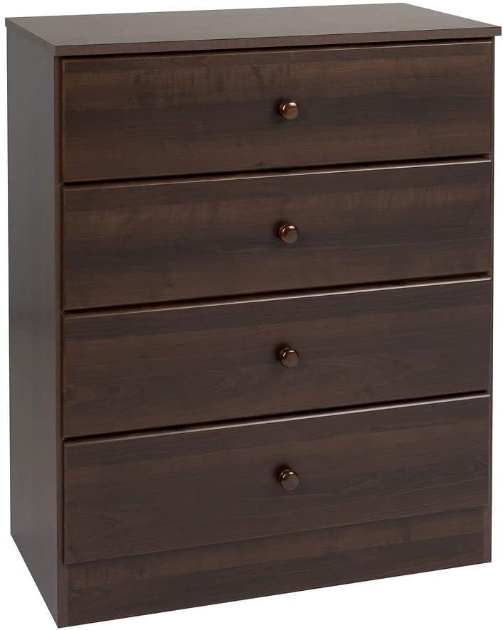 Astrid Espresso 4-Drawer Vertical Wood Dresser