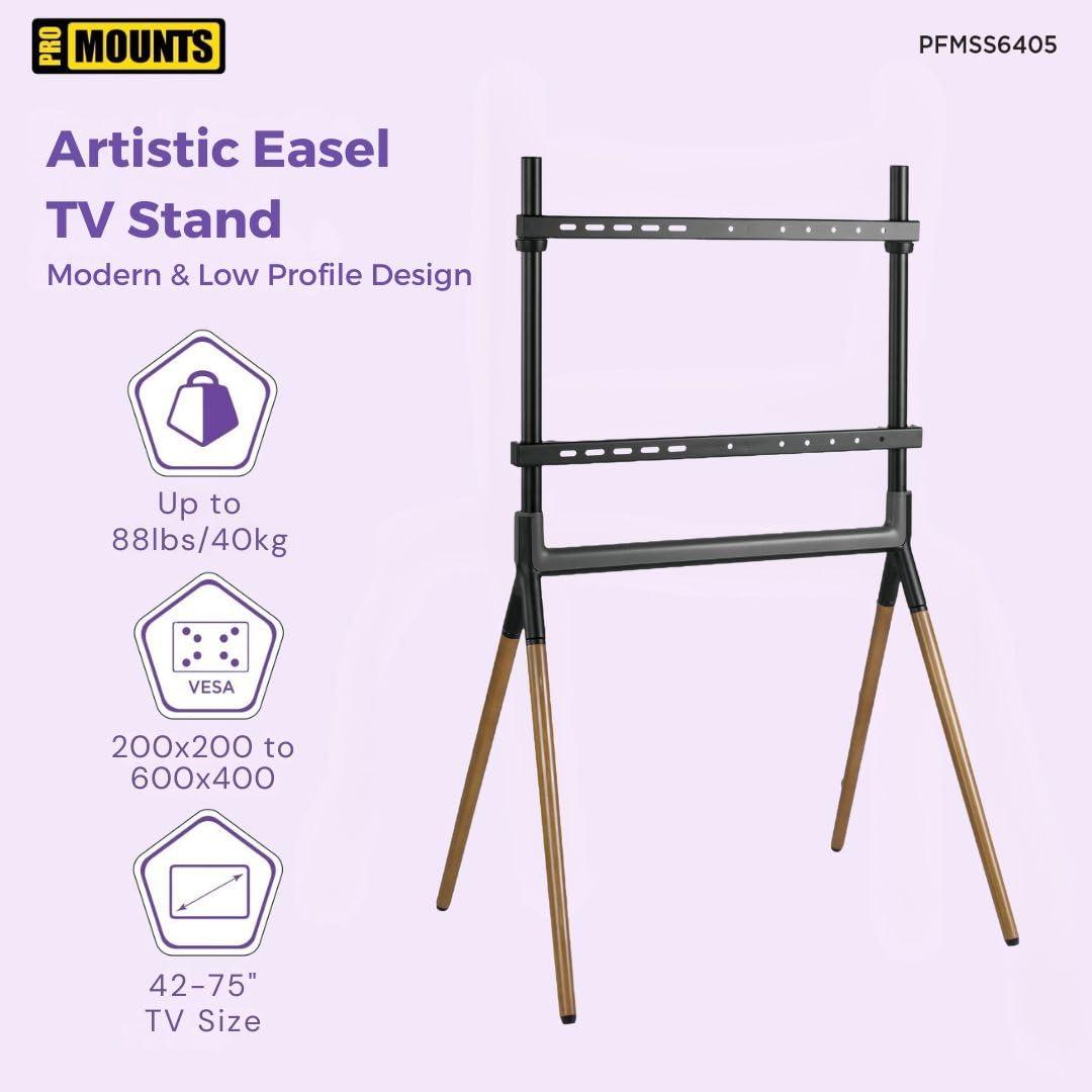 Promounts ProMounts Premium  Easel TV Stand Mount for 42"-84" TVs and Holds Up to 99 Lbs.