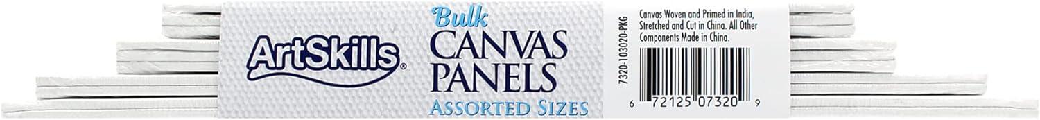 ArtSkills White Blank Canvas Panel Boards, 4 Sizes,10 Pieces