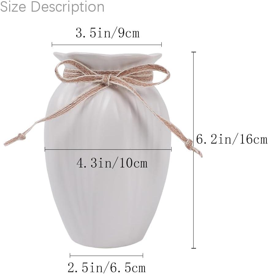 JARELING Peonies Artificial Flowers in Vase, Fake Hydrangea Silk Peony Flower Bouquet with Vase Faux Flowers Arrangement Decor Home Table Dining Room (White)